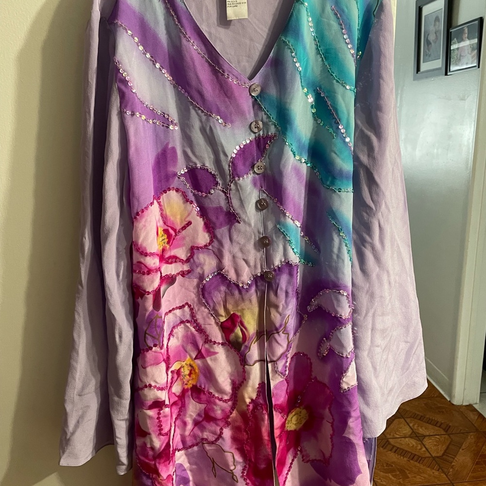 Diane Gilman Pastel Silk Blouse